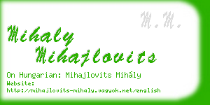 mihaly mihajlovits business card